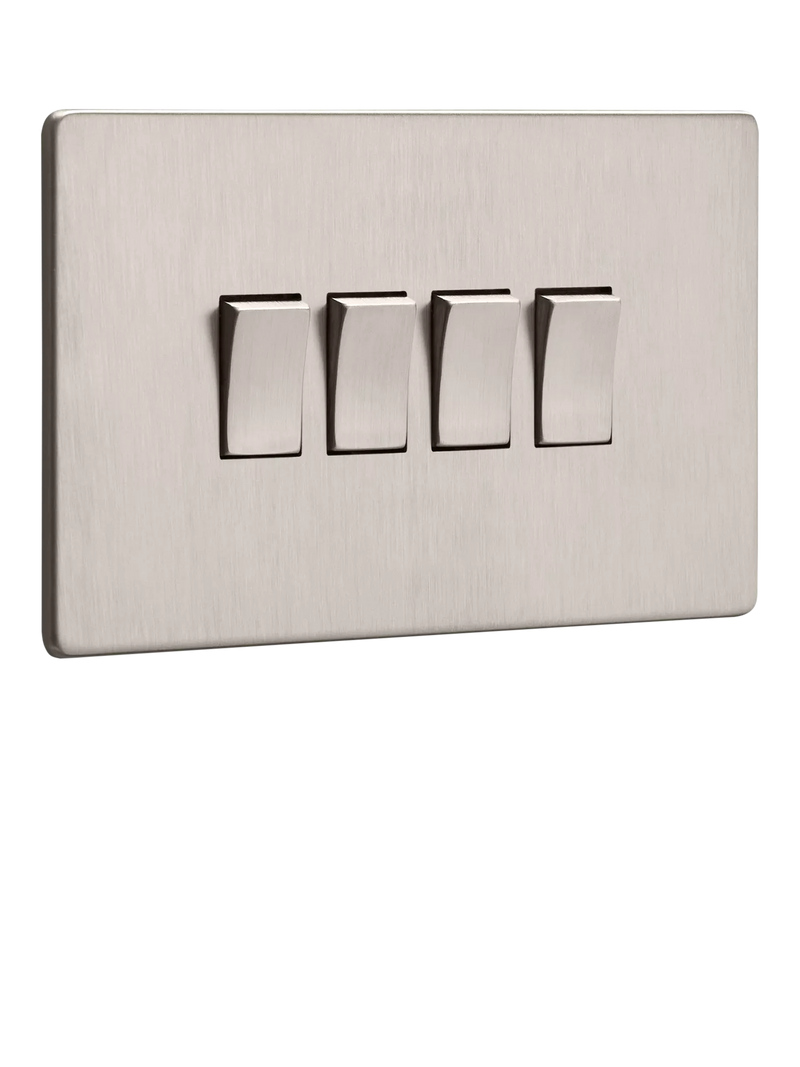Dowsing & Reynolds Soft Silver Quadruple Rocker Switch
