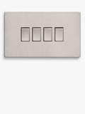 Dowsing & Reynolds soft silver quadruple rocker switch (British brand)