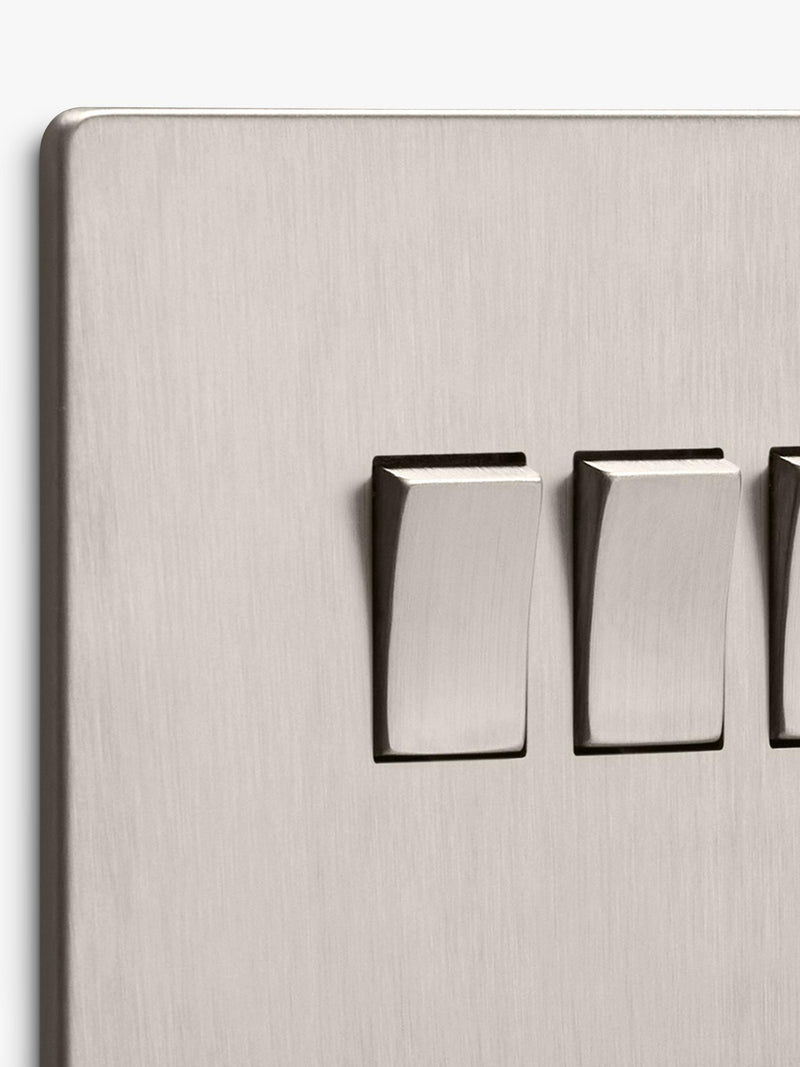 Dowsing & Reynolds soft silver quadruple rocker switch (British brand)