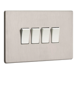 John Lewis Dowsing & Reynolds Soft Silver Quadruple Rocker Switch- Buy online at McGrocer