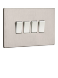 Dowsing & Reynolds soft silver quadruple rocker switch (British brand)