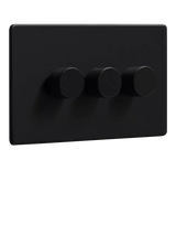 John Lewis Dowsing & Reynolds Matt Black Tripple Dimmer Switch- Buy online at McGrocer