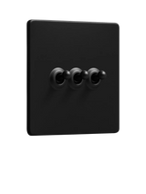 John Lewis Dowsing & Reynolds Matt Black Triple Toggle Switch- Buy online at McGrocer