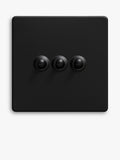Dowsing & Reynolds matt black triple toggle switch (British brand)