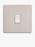Dowsing & Reynolds soft silver single rocker switch, UK version