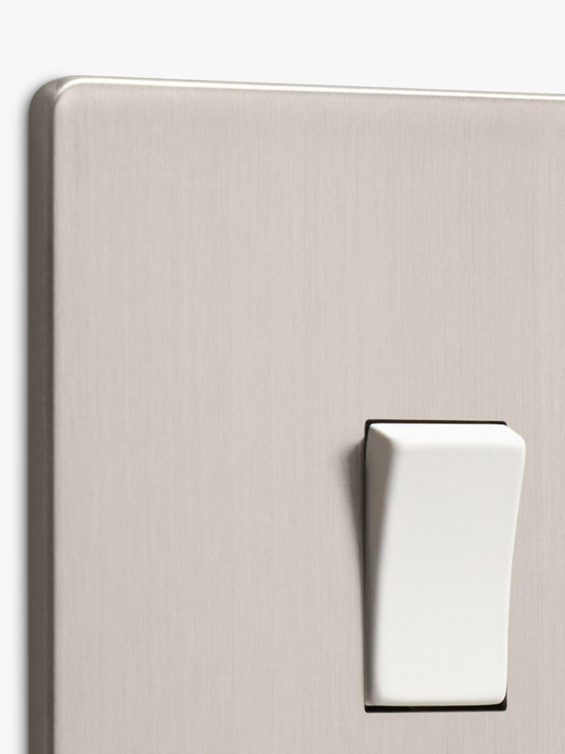 Dowsing & Reynolds soft silver single rocker switch, UK version