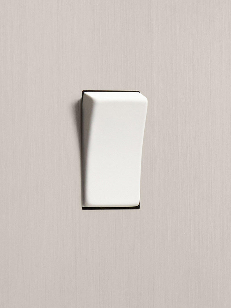 Dowsing & Reynolds soft silver single rocker switch, UK version