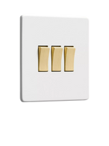 John Lewis Dowsing & Reynolds Soft White Triple Rocker Light Switch- Buy online at McGrocer