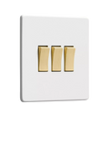 Dowsing & Reynolds triple rocker switch soft white, UK version