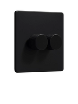 John Lewis Dowsing & Reynolds Matt Black Double Dimmer Light Switch- Buy online at McGrocer