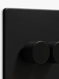 Dowsing & Reynolds matt black double dimmer switch, imported from the UK