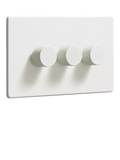 Dowsing & Reynolds Soft White Triple Dimmer Switch, White Knobs