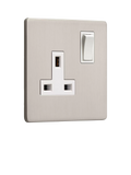 Dowsing & Reynolds soft silver single plug socket, UK version