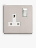 Dowsing & Reynolds soft silver single plug socket, UK version