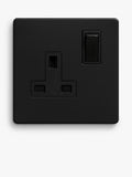 Dowsing & Reynolds single plug socket matt black black insert - British product