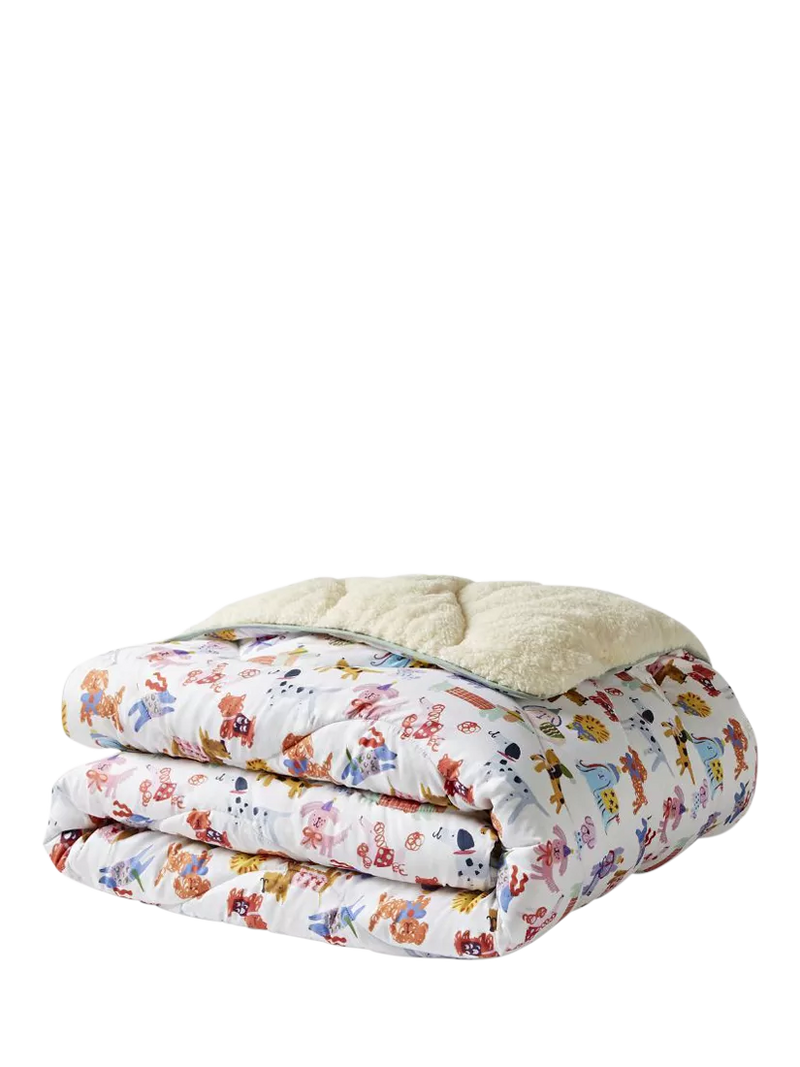 Night Lark Happy Dogs sherpa throw 200x135cm, imported from the UK