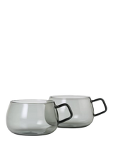 John Lewis AdHoc Yuna Borosilicate Glass Cup, 400ml, Set of 2, Grey- Buy online at McGrocer