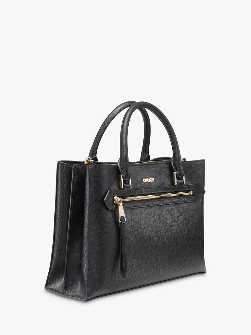 DKNY Bryant satchel crossbody bag in black and gold - British product