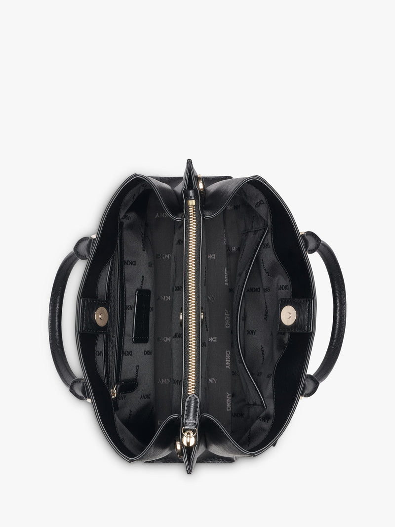 DKNY Bryant satchel crossbody bag in black and gold - British product