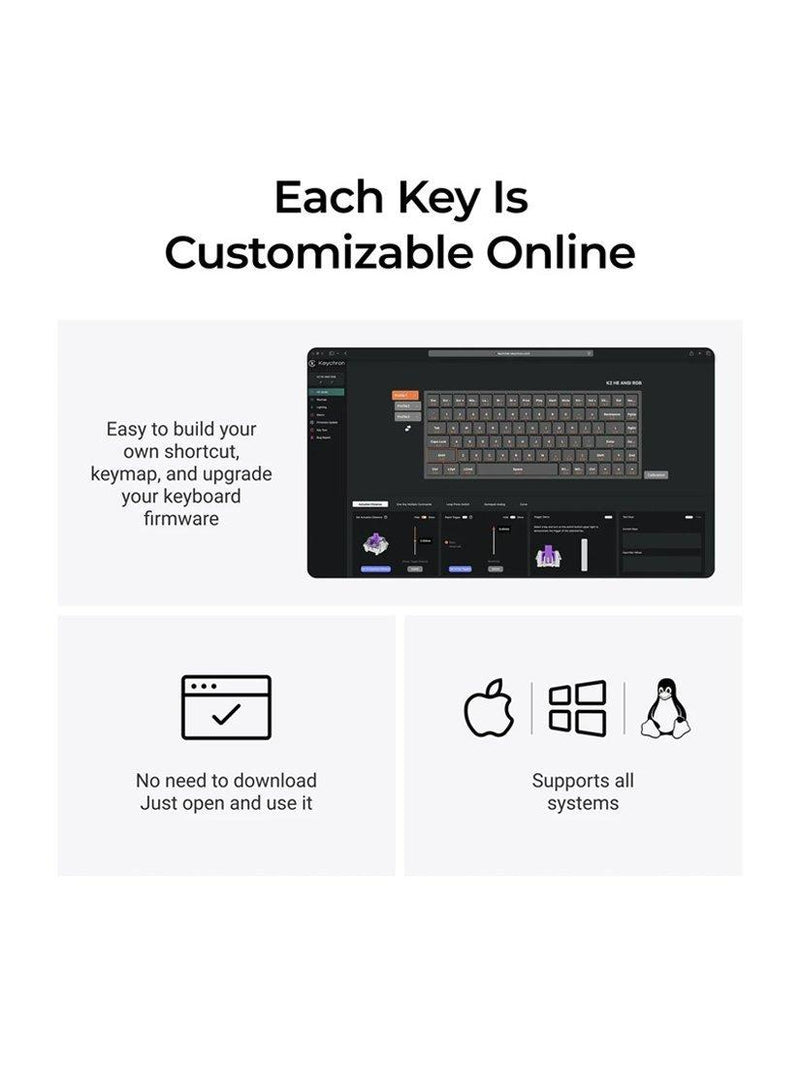 Keychron K2 HE wireless magnetic keyboard black - British product