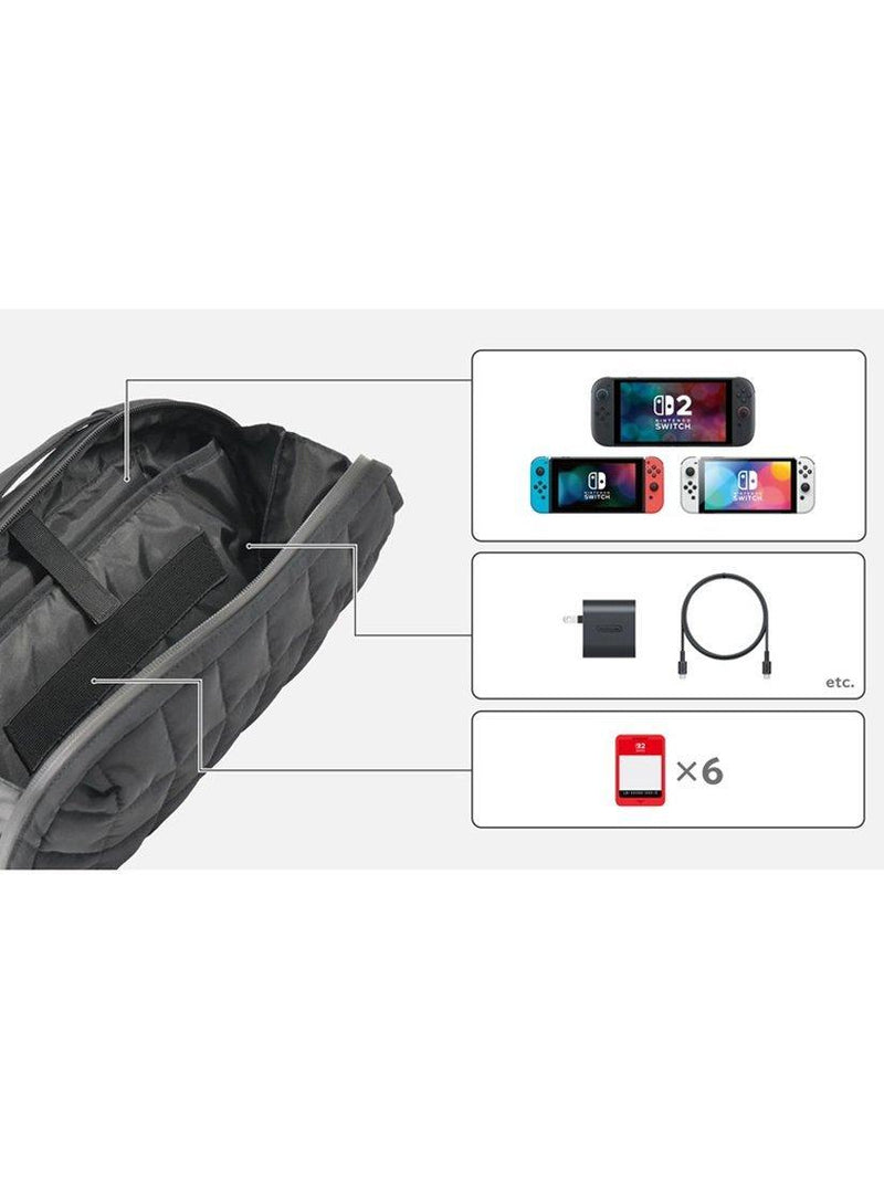 Hori Puff Pouch for Nintendo Switch 2 black travel case (British brand)