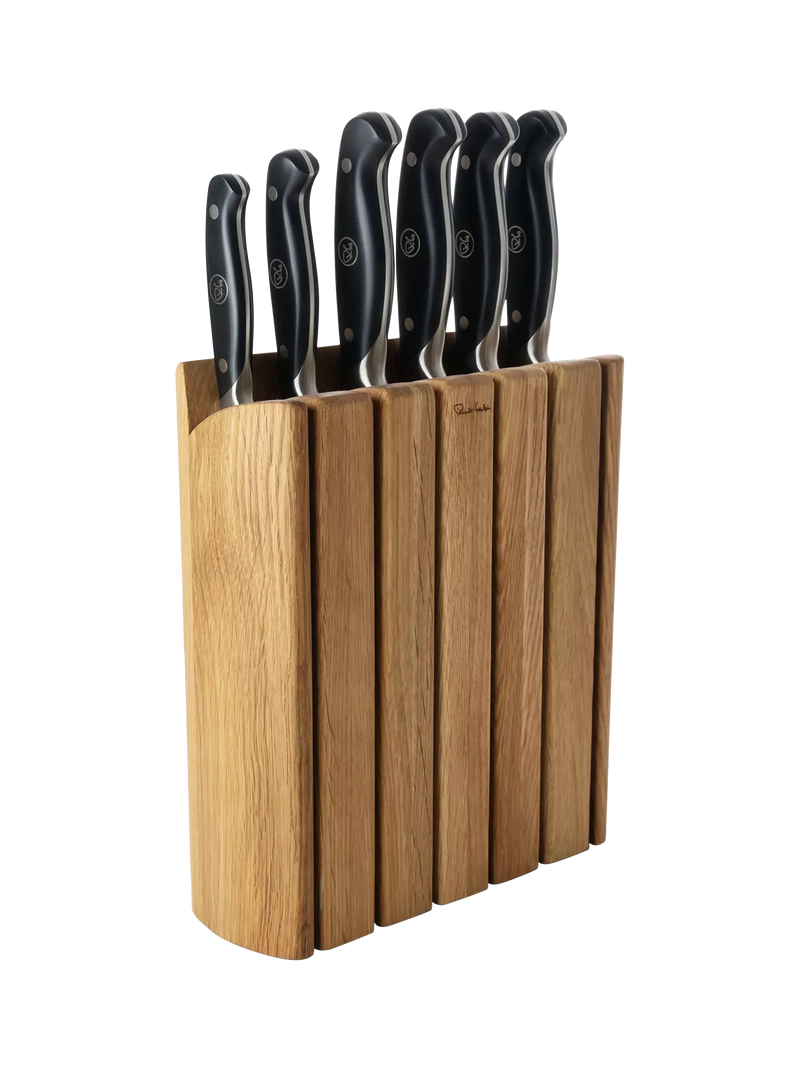 Robert Welch Professional Book Oak knife block with 6 knives - British product