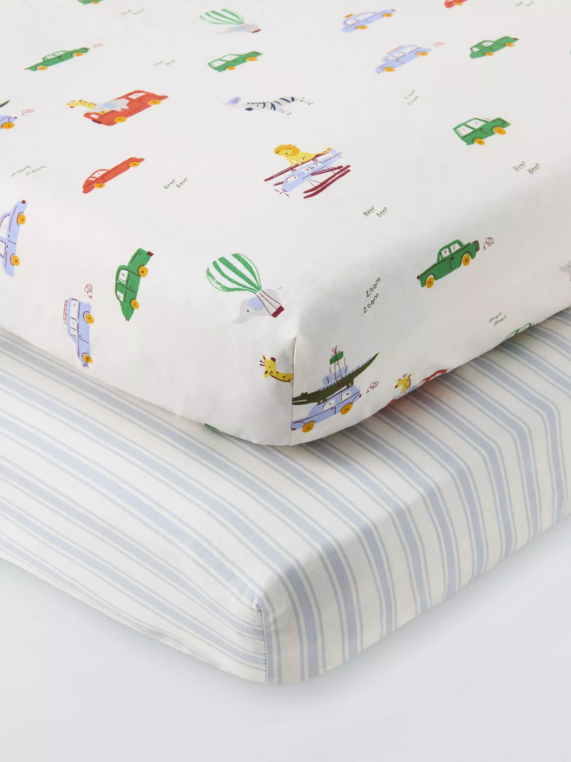 John Lewis cot sheets pack of 2 multi (British brand)