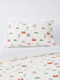 John Lewis animal transport reversible cotbed duvet cover set 120x140cm, imported from the UK