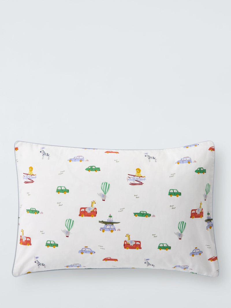 John Lewis animal transport reversible cotbed duvet cover set 120x140cm, imported from the UK