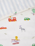 John Lewis animal transport reversible cotbed duvet cover set 120x140cm, imported from the UK