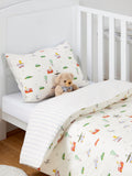 John Lewis animal transport reversible cotbed duvet cover set 120x140cm, imported from the UK