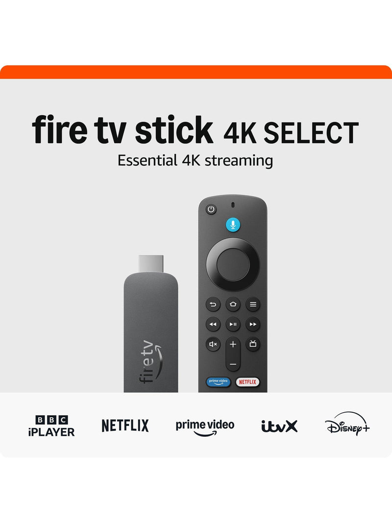 Amazon Fire TV Stick 4K streaming device with Alexa remote (British brand)