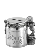 John Lewis Royal Selangor Christening Pewter Teddy Money Box in Wooden Gift Box- Buy online at McGrocer
