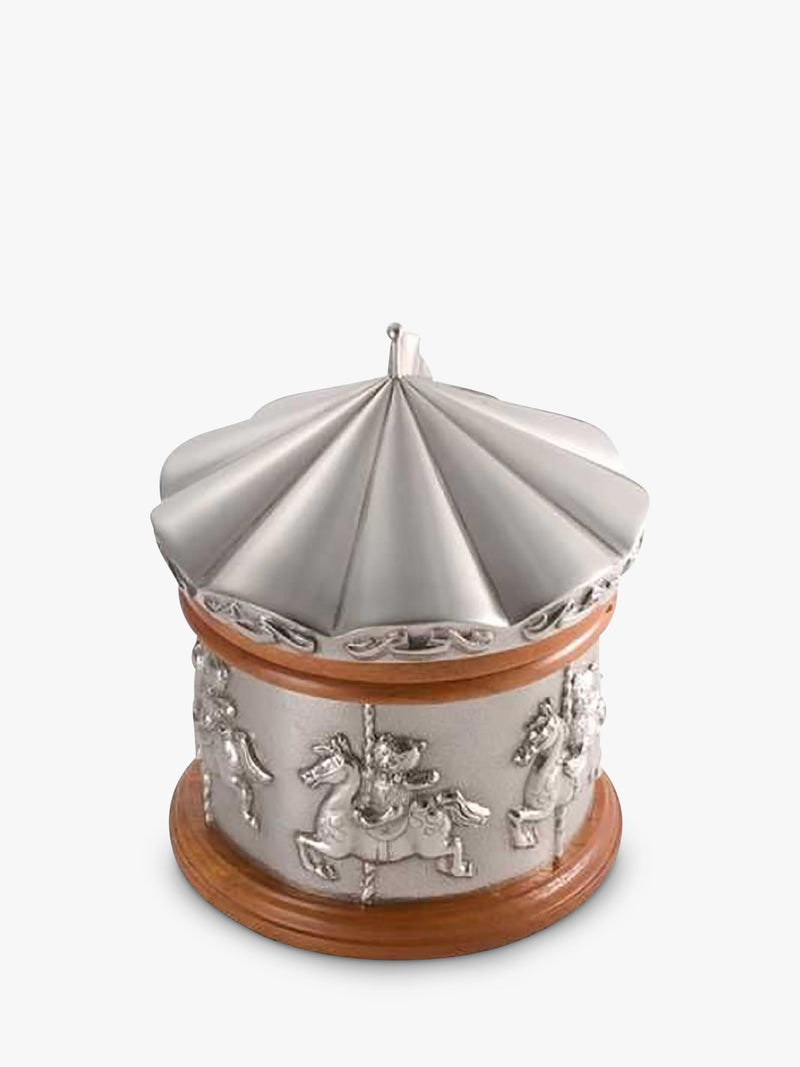 Royal Selangor pewter music box merry-go-round design, imported from the UK
