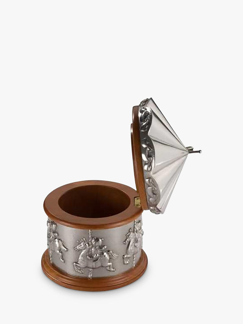 Royal Selangor pewter music box merry-go-round design, imported from the UK