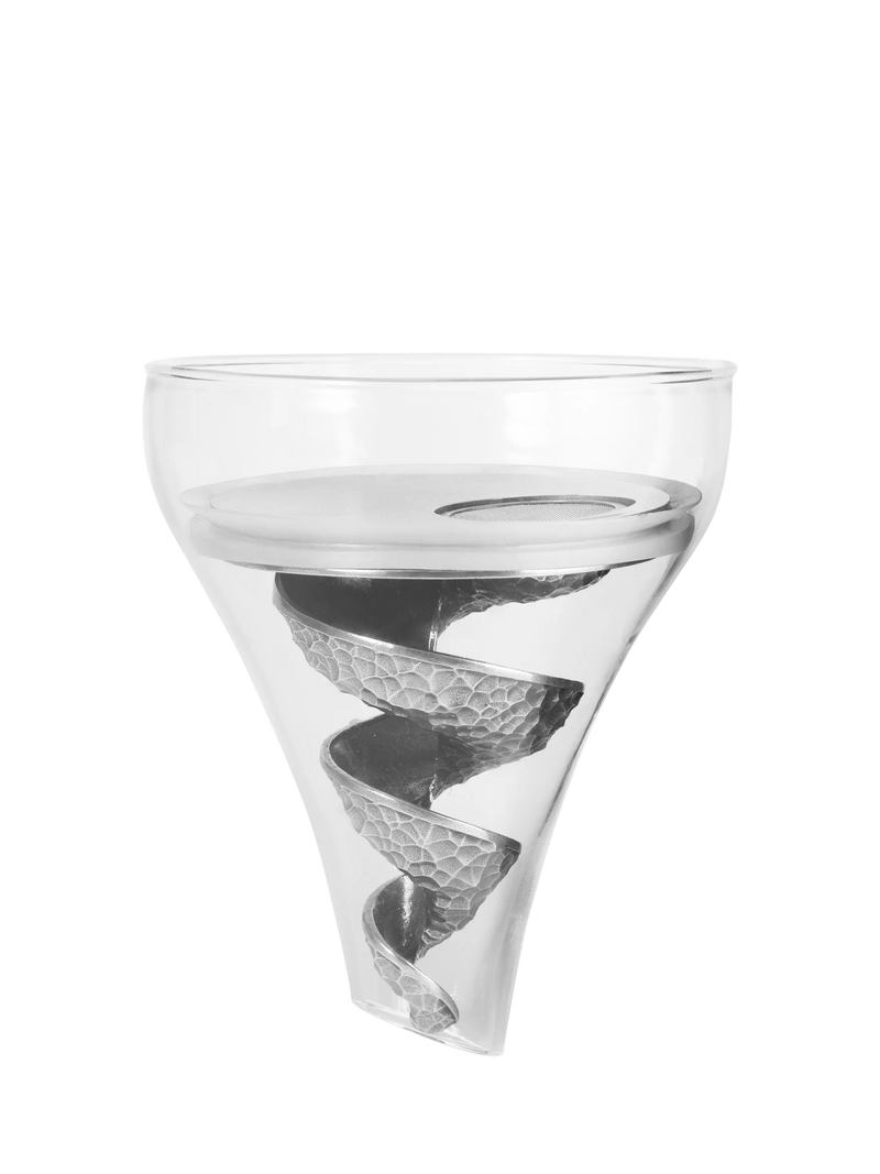 Royal Selangor Helix pewter wine funnel with sieve, imported from the UK