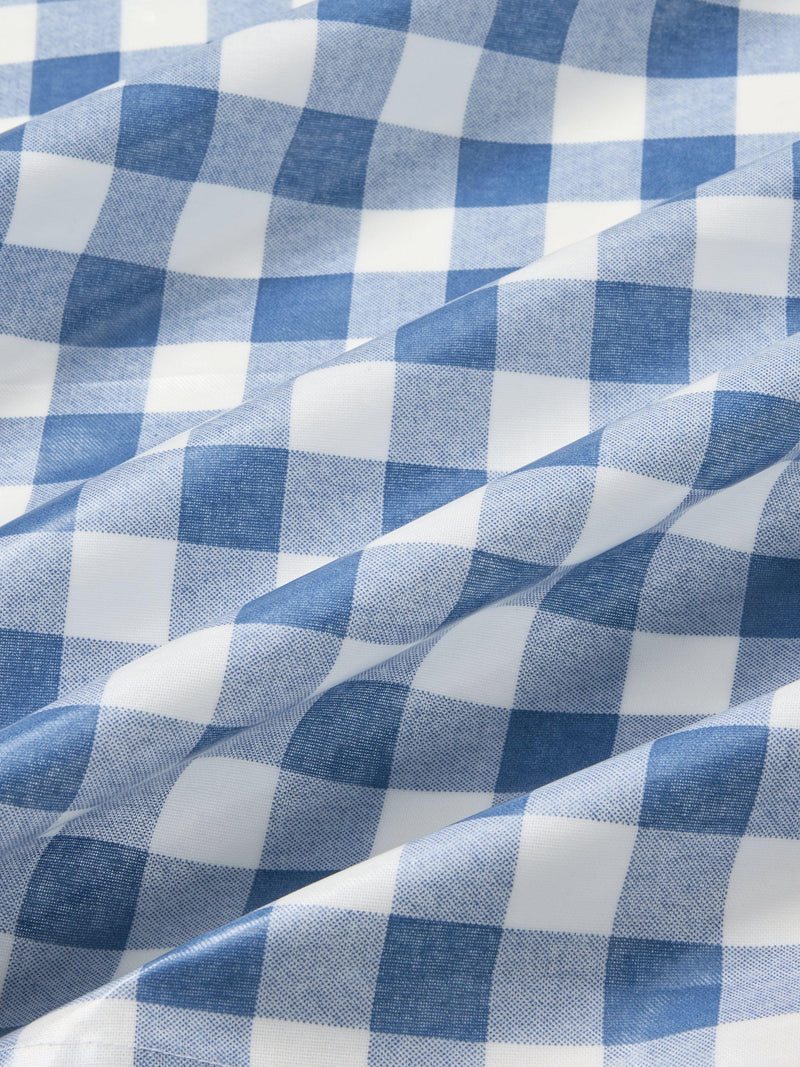 John Lewis blue gingham print round tablecloth 160cm - British product