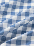 John Lewis blue gingham print round tablecloth 160cm - British product