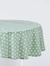 John Lewis John Lewis Wipe Clean PVC Spot Print Round Tablecloth, 160cm, Green- Buy online at McGrocer