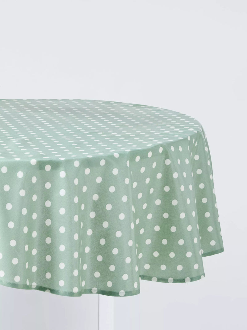 John Lewis round tablecloth spot print green 160cm, imported from the UK