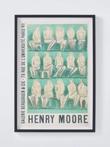 John Lewis John Lewis Henry Moore Exhibition Poster 'Sculptures et Dessins' Framed Print & Mount, 82.5 x 57cm, Green- Buy online at McGrocer