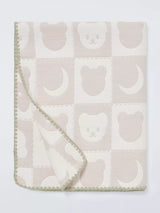 John Lewis John Lewis Daydream Bear Jacquard Blanket, Natural, 75 x 100 cm- Buy online at McGrocer