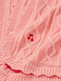 John Lewis Wander cherry cable knit baby blanket pink 70x100cm - British product