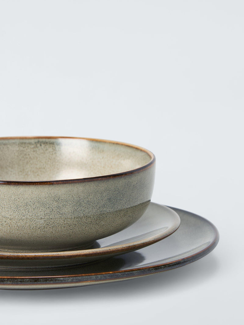 John Lewis Artisan stoneware dinnerware set 12 piece natural - British product