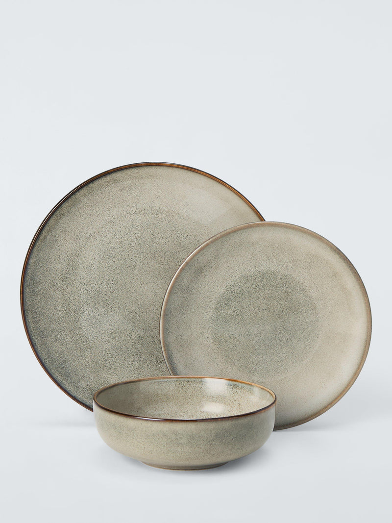 John Lewis Artisan stoneware dinnerware set 12 piece natural - British product