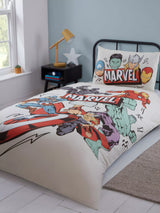 John Lewis Marvel Avengers Reversible Duvet Cover and Pillowcase Set Single- Buy online at McGrocer