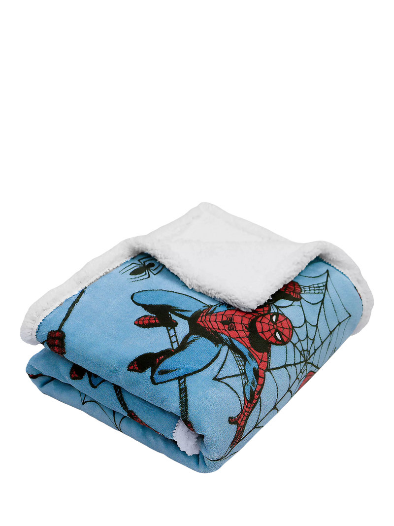 Spiderman sherpa blanket single size, imported from the UK