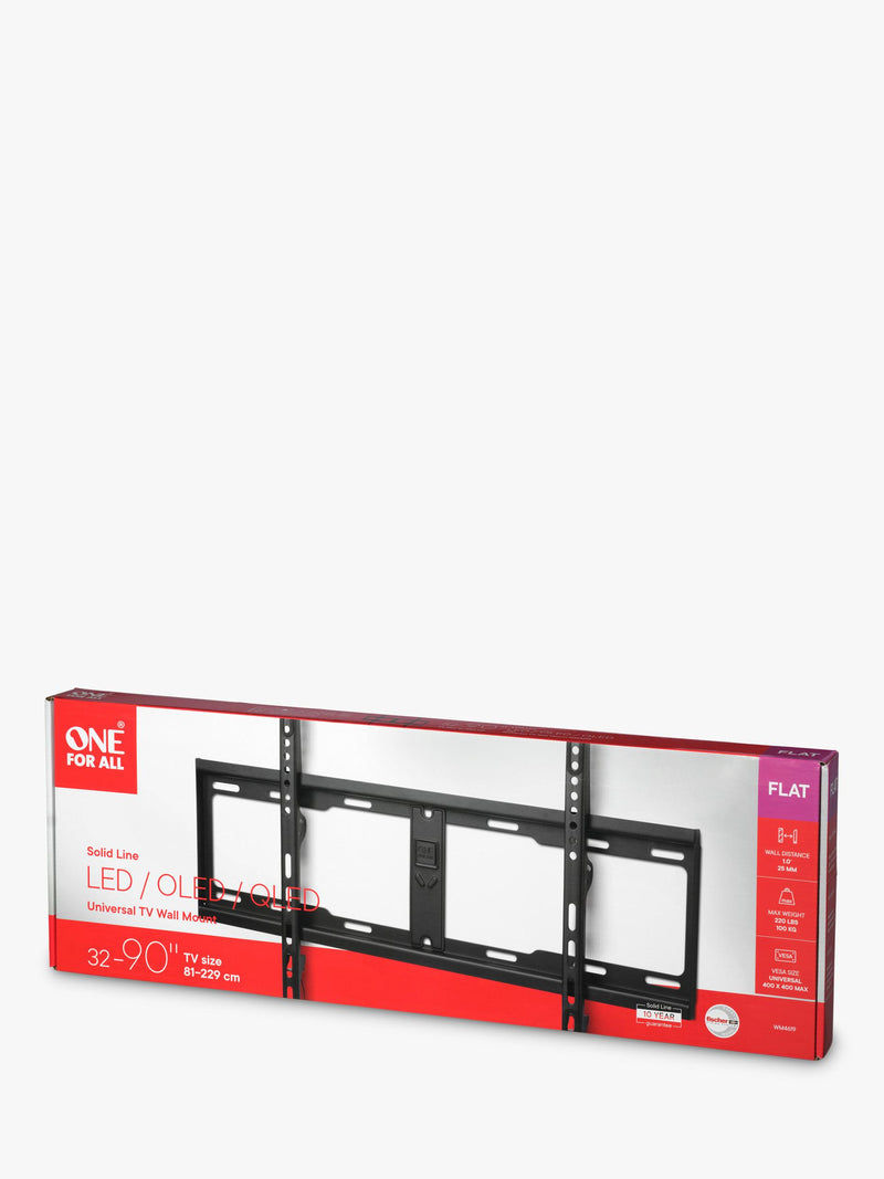 One For All flat fixed TV bracket for 32 to 90 inch TVs, imported from the UK