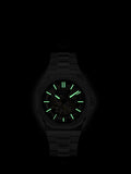 Rotary men's skeleton watch with silver bracelet, UK version