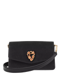 Aspinal of London Eliza velvet clutch bag black - British product